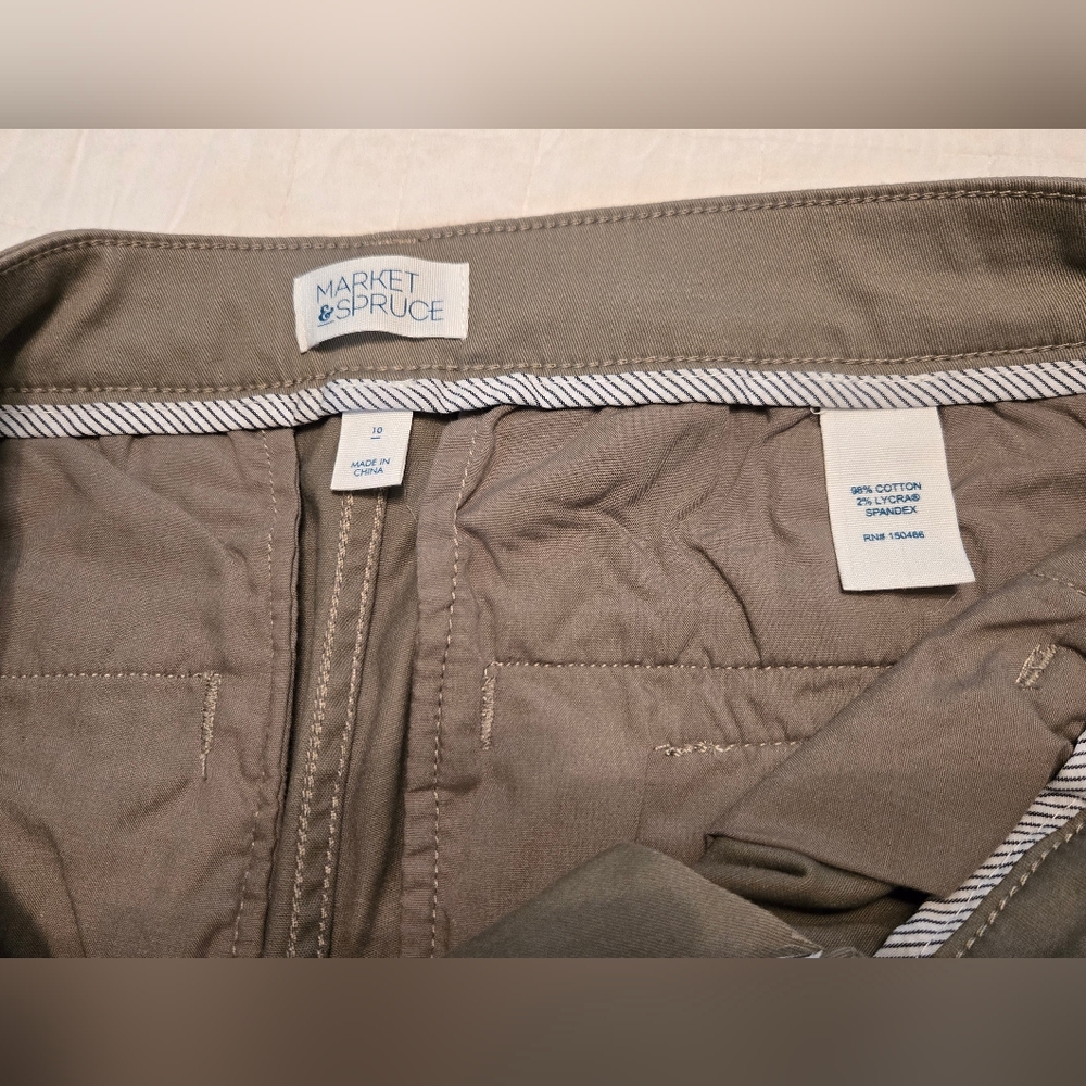 Market & Spruce Madison Mid-rise Slim Straight  Chino Pant, Olive, Size 10 NWT - Picture 8 of 11